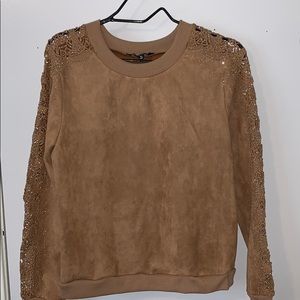 Suede Nude Alice Blue Sweater